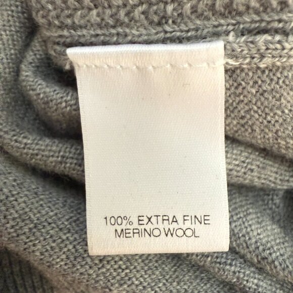 NWOT Turnbury Merino Wool Cable Knit V-Neck Sweater Pullover Men's Large Gray - Picture 11 of 12